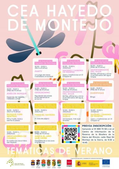 Actividades de verano 2026 en CEA Hayedo de Montejo