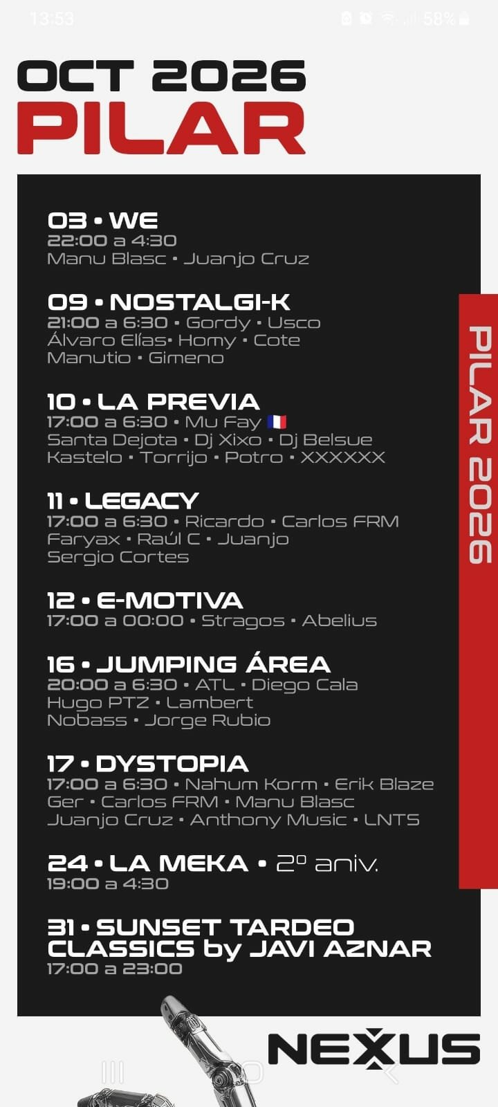 Concierto Pilares en Zaragoza - 10 de octubre 2026