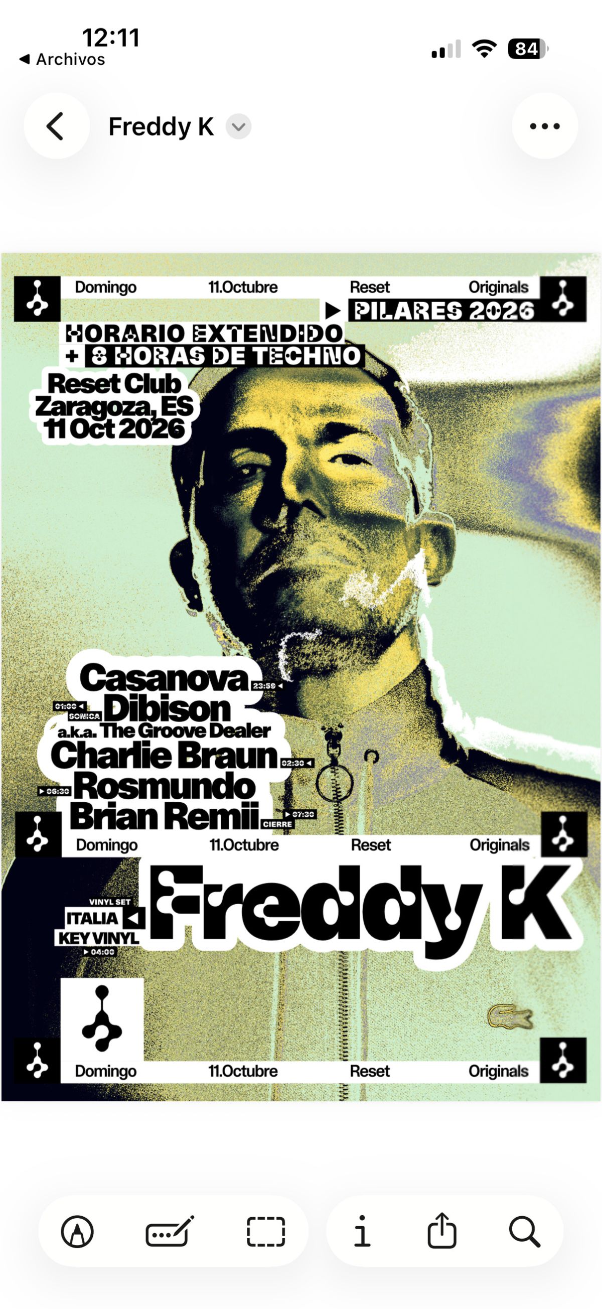 Freddy K en Zaragoza: Música Electrónica en Sala Reset
