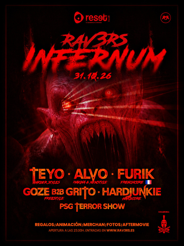 RAV3RS - Infernum 2026 en Sala Reset, Zaragoza