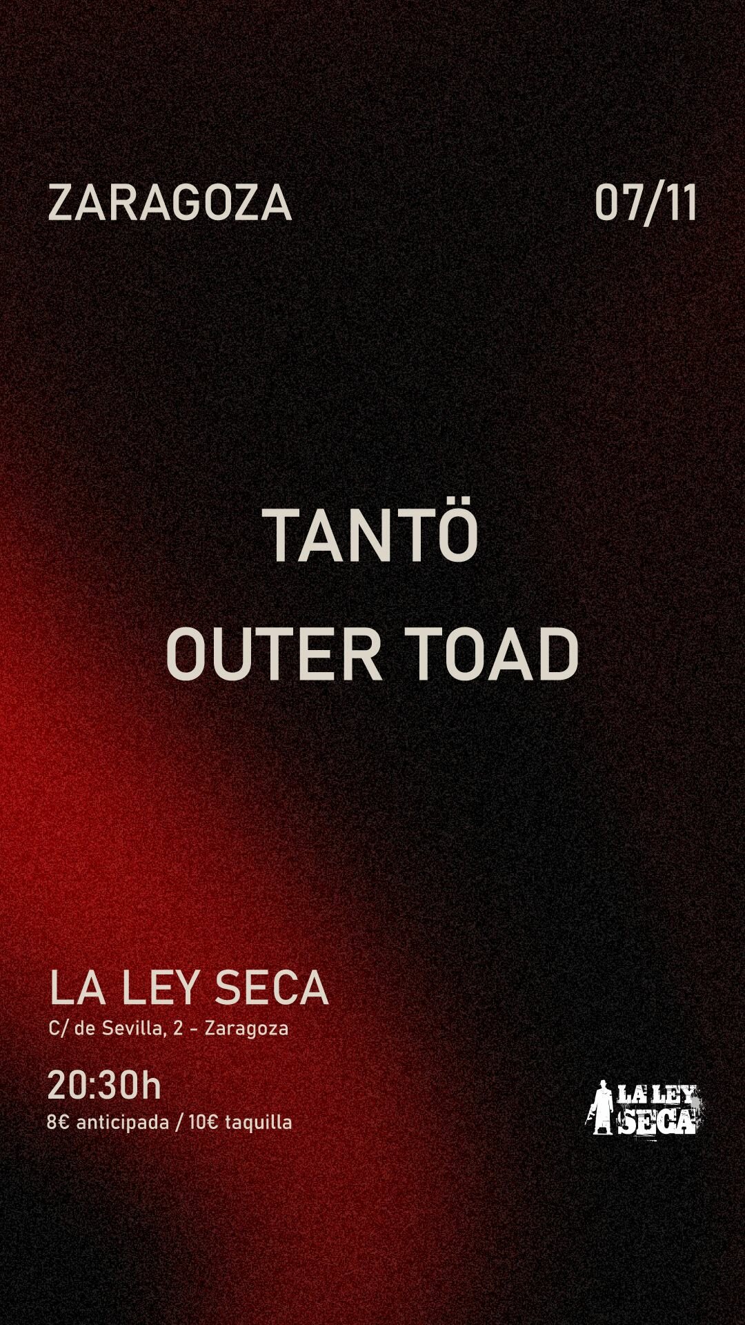 Concierto de Tantö + Outer Toad en Zaragoza en La Ley Seca