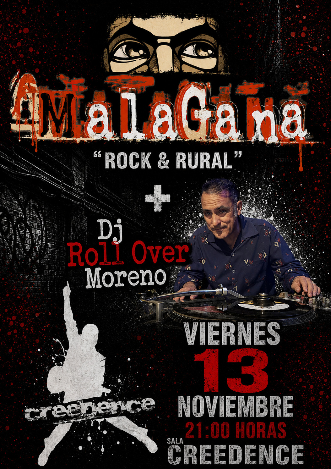 MalaGana y DJ Moreno en Sala Creedence Zaragoza