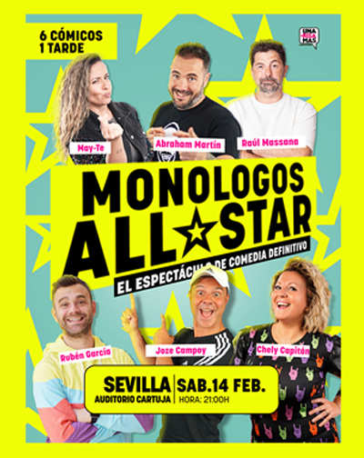 Monólogos All Star en Zaragoza el 21 de noviembre
