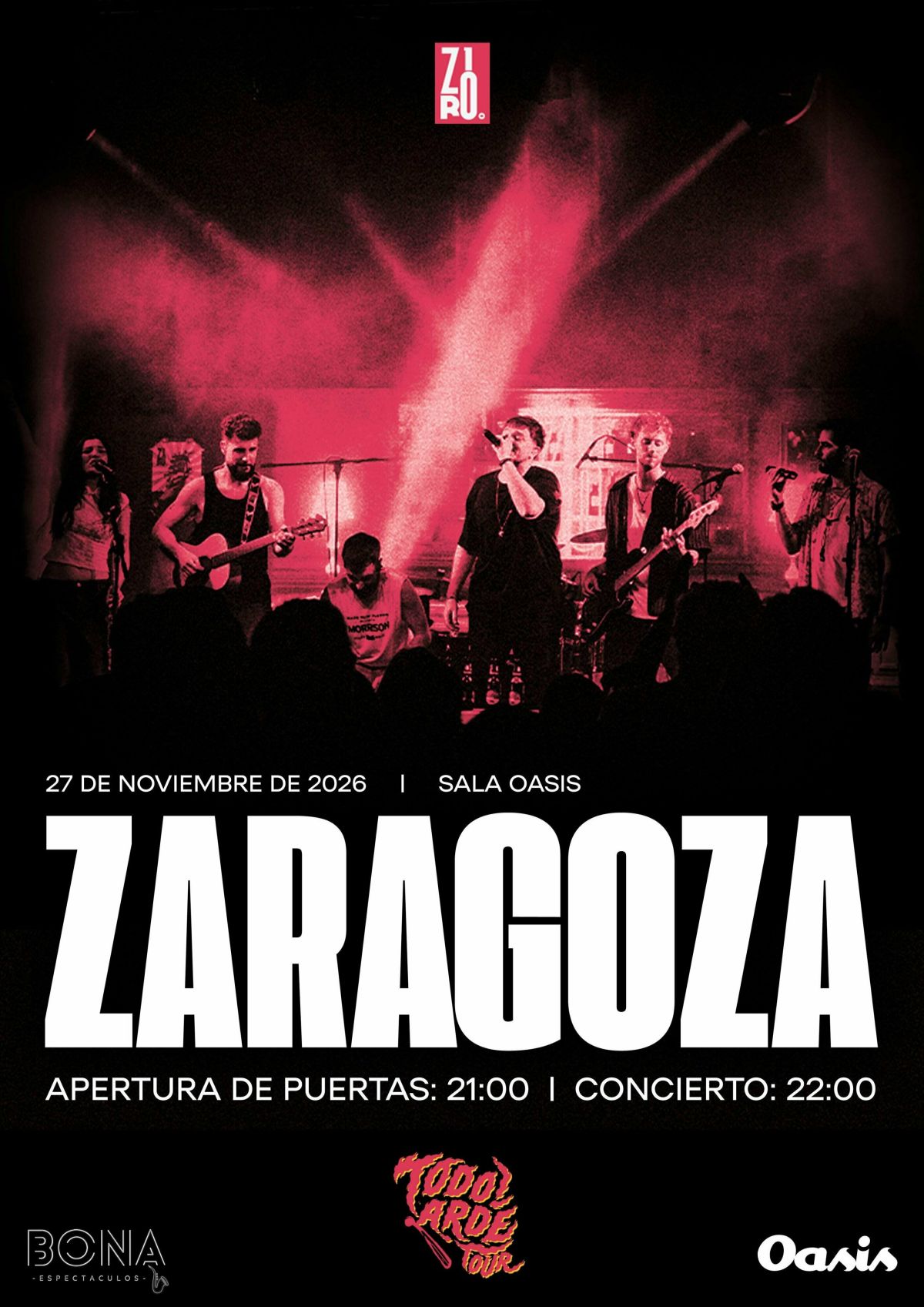 Concierto de ZIRO en Sala Oasis Zaragoza - 27 Nov 2026