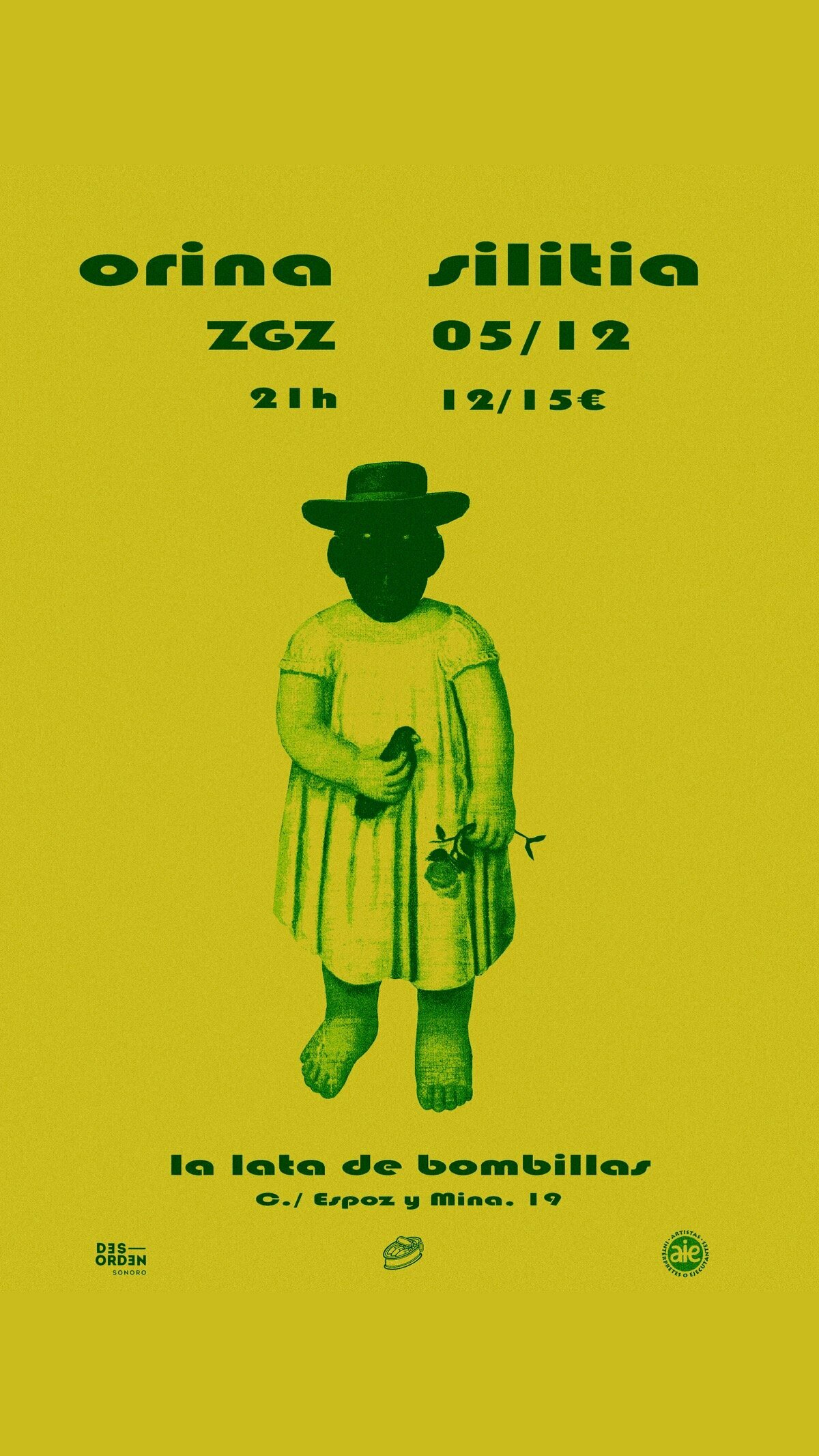 Concierto de Orina y Silitia en Zaragoza: 5 de diciembre