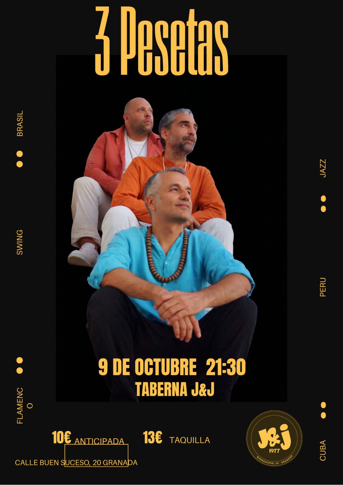 Concierto de Las 3 Pesetas en Sevilla, 10 de octubre 2026