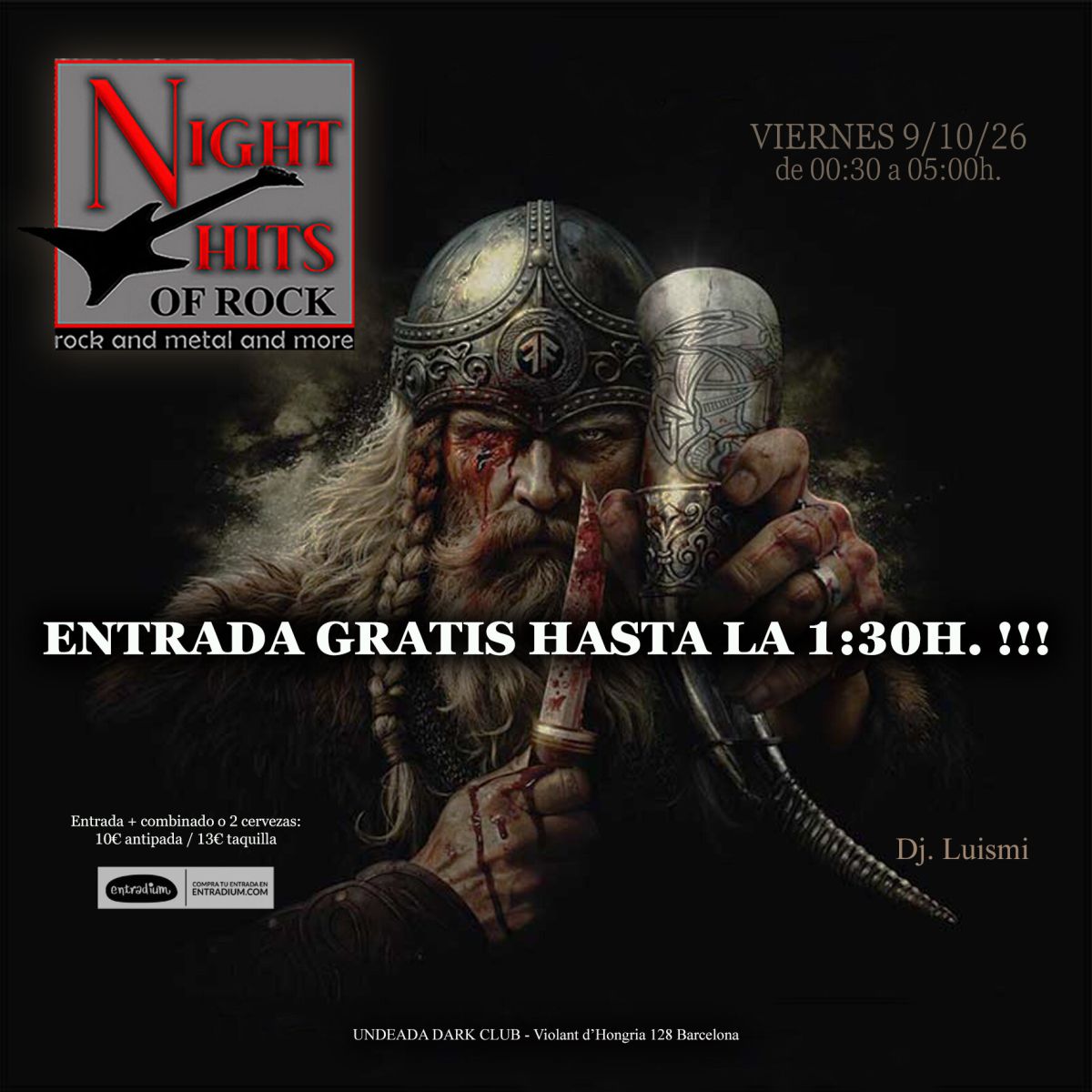 Night Hits of Rock en Barcelona: 9 de octubre 2026