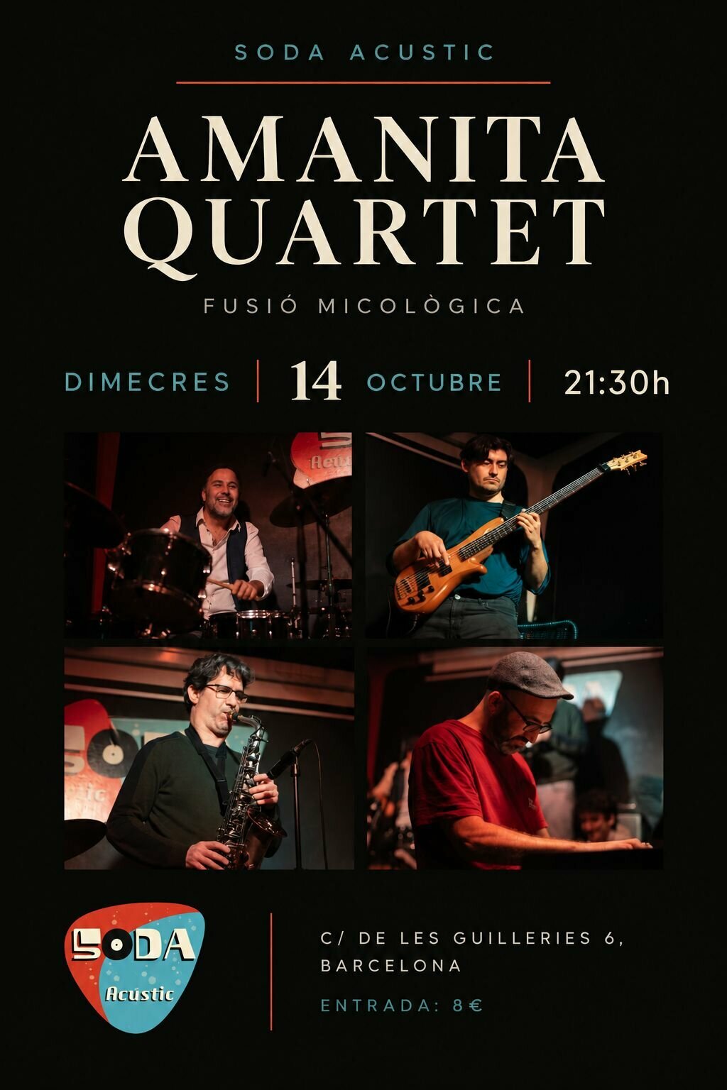 Amanita Quartet en vivo en Soda Acústic, Barcelona