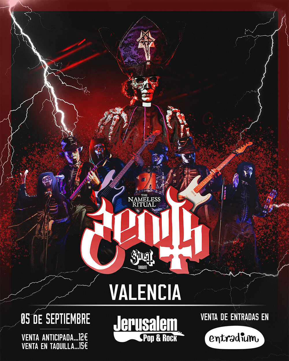 Concierto tributo a Ghost por Zenith en Sala La Nau, Barcelona