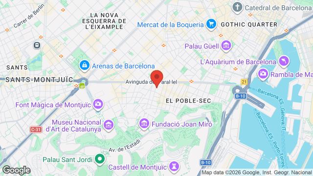 Mapa de Tinta Roja Bar - Teatre