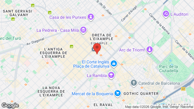 Mapa de Safestay Barcelona Passeig de Gràcia